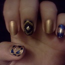Blue and Gold nails