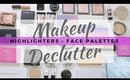 MAKEUP DECLUTTER 2018 | Highlighters & Face Palettes