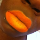 Neon Orange Ombré Matted Lips