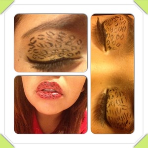 Leopard print lips and eyes(: 