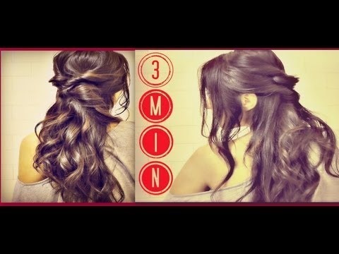 3 Min Easy Quick Everyday Hairstyles Half Up With Curls