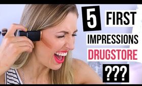 TESTING NEW DRUGSTORE MAKEUP?! || 5 First Impressions