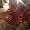 holiday nails, Santa hat 