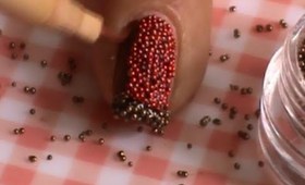 Border nails with cavair nail art tutorial 3d beads DIY caviar nail polish ciate style how to do