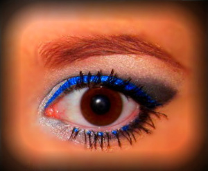Silver Smoky Eye With Electric Blue Liner