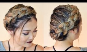 Back To School Heatless Halo Braid Hairstyle | JaaackJack