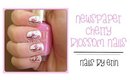 Newspaper Cherry Blossom Nails | NailsByErin