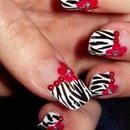 Zebra flower nails (Not my nails) 