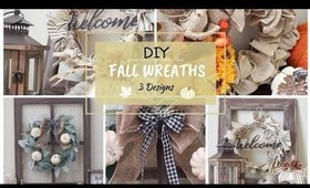 DIY Fall Wreaths | 3 Farmhouse Designs | Fall Decor