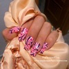 Pink and purple abstract nails