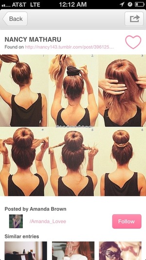 Using a thick black sock to create a perfect beautiful bun!