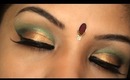 Bollywood Inspired Indian Bridal Wedding Make up Tutorial Gold and Green eye makeup
