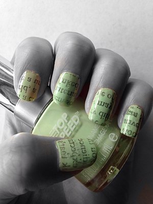 Color is Jaded by Revlon, love doing newspaper nails