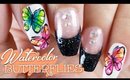 Watercolor Butterflies with Sharpies Nail Art Tutorial // Freehand Nail Art at Home