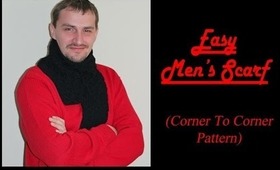 How To Crochet for Beginners: Men's Scarf (Corner to Corner Pattern)