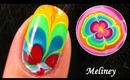 RAINBOW WATER MARBLE NAIL DESIGN: How to Nail Art Tutorial for Beginner Easy Simple 水染彩繪美甲