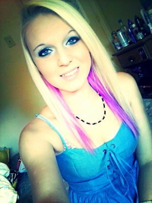 Just a simple blonde and purple look. Did it myself. :)