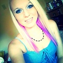 Purple and blonde hair.