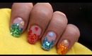 Sequin Nail Art -- Colorful how to do sequin nail polish designs at home step by step tutorial video
