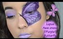 Lupus Awareness Purple Butterfly using MUFE flash palette dupe!
