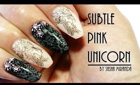 Subtle Pink Unicorn Nail Art