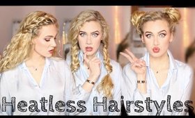 2 Minute HEATLESS Hairstyles for School! | India Batson