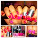 hot pink ombré and dots 
