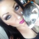Me and my ferret Lio showing off our smokey eye