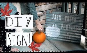 DIY GALVANIZED FALL SIGN! FARMHOUSE STYLE SIGN! 2017 FALL DIY & DECOR CHALLENGE!