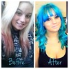 blue hair transformation