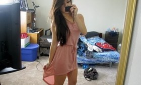 Outfit of the day: Soft blush pink hi low dress and nude wedges