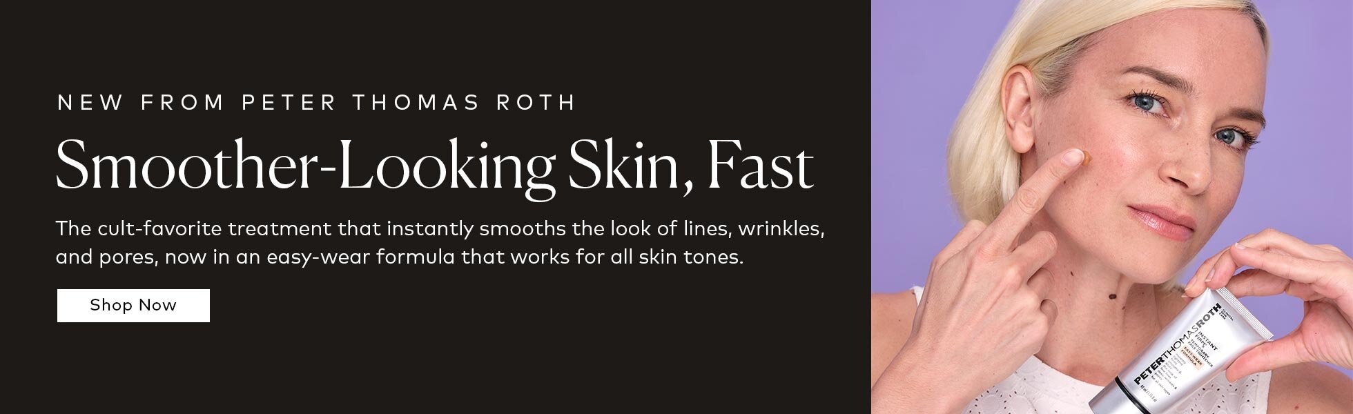 The cult-favorite, quick-fix facial treatment instantly reduces the look of fine lines, deep wrinkles and pores.* Shop the Peter Thomas Roth FIRMx® Temporary Face Tightener Easy Wear Formula at Beautylish.com
