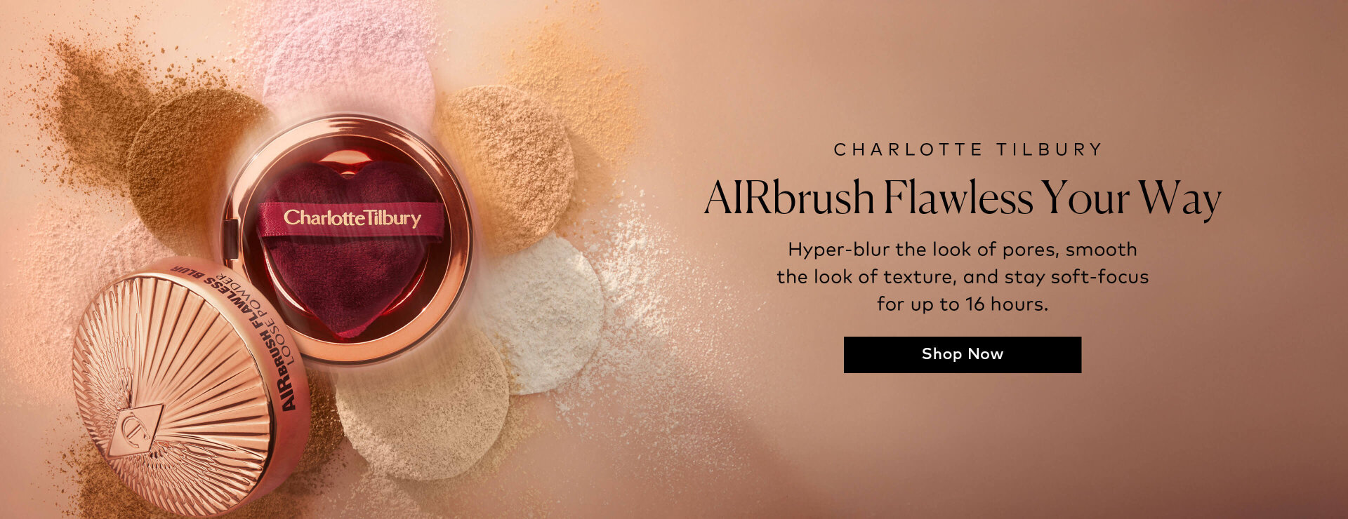 Think weightless blur, up to 16-hour wear, and up to 24-hour oil and shine control—all without the flat finish. Shop the Charlotte Tilbury Airbrush Flawless Blur Loose Powder at Beautylish.com