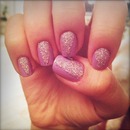 Sparkles and Pastel Purple Triangle Manicure 
