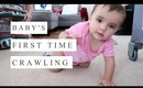 Penelope's First Time Crawling at 7 months | DITL VLOG
