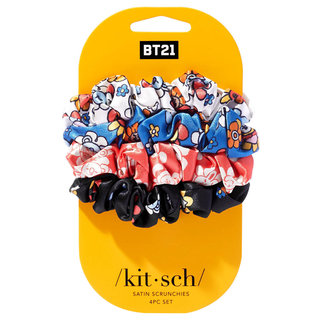Kitsch BT21 X Kitsch Satin Sleep Scrunchies 4pc Set