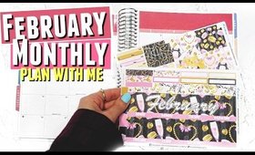 PLAN WITH ME February Month at a Glance, ERIN CONDREN monthly plan with me PWM,Plan with me FEBRUARY