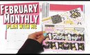 PLAN WITH ME February Month at a Glance, ERIN CONDREN monthly plan with me PWM,Plan with me FEBRUARY