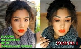 RETO 5 looks de maquillaje diferentes en mi  PARTE 1 / 5 different makeup PART 1 | auroramakeup