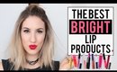The BEST BRIGHT Lip Products for SPRING | Drugstore AND High End | JamiePaigeBeauty