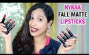 Nykaa Fall Matte Lipsticks | Review & Swatches | ShrutiArjunAnand