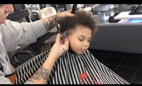 MY MANS TOOK MY SON FOR HIS FIRST HAIRCUT!!!