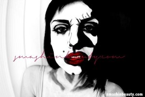 All details: 
http://smashinbeauty.com/comic-book-sin-city-halloween-makeup-video-tutorial/