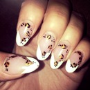 Stiletto french cheetah nails 