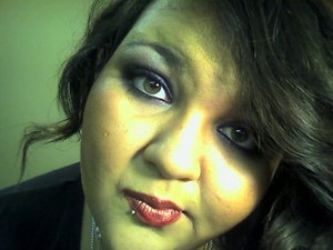 Sultry purple smokey eye! --Same products of the one with glasses :)
