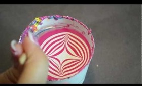 WATER MARBLE pink and white design