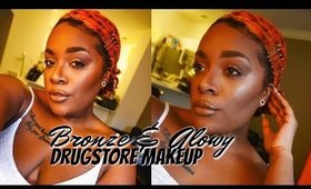 Bronze and Glowy Drugstore Makeup for Dark and Brown Skin| GRWM