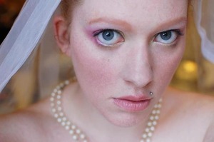 A romantic pink and gold look that I think is a lovely bridal makeup look