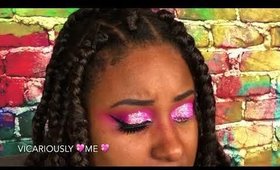 Pink Glitter Eye Makeup || Vicariously Me