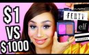 10 Dollar Makeup vs. 1000 Dollar Makeup: THE SAME LOOK